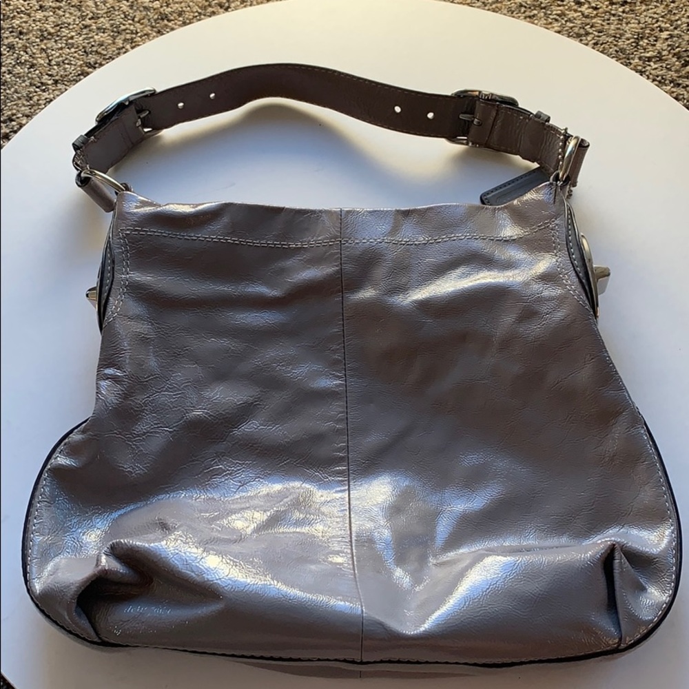 Coach Peyton Gray patent leather handbag